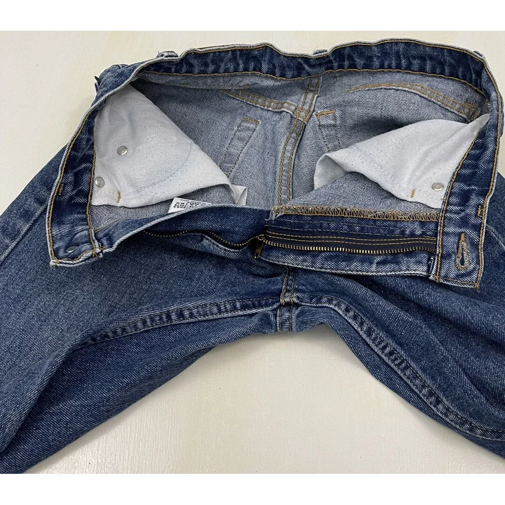 VTG Polo Ralph Lauren Jeans Men‎ Actual 28x27 Y2K Medium Wash Leather Patch